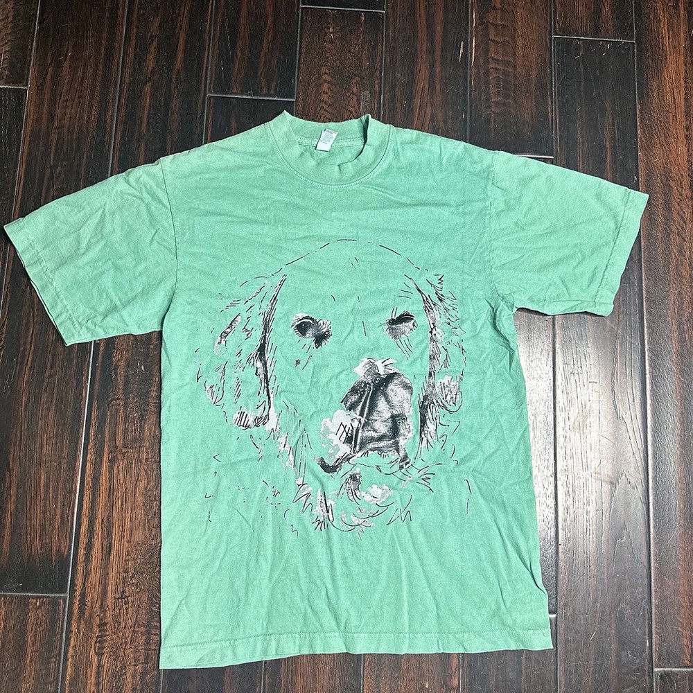 Crewneck shirt short sleeve t-shirt unisex casual Cotton indie golden retriever